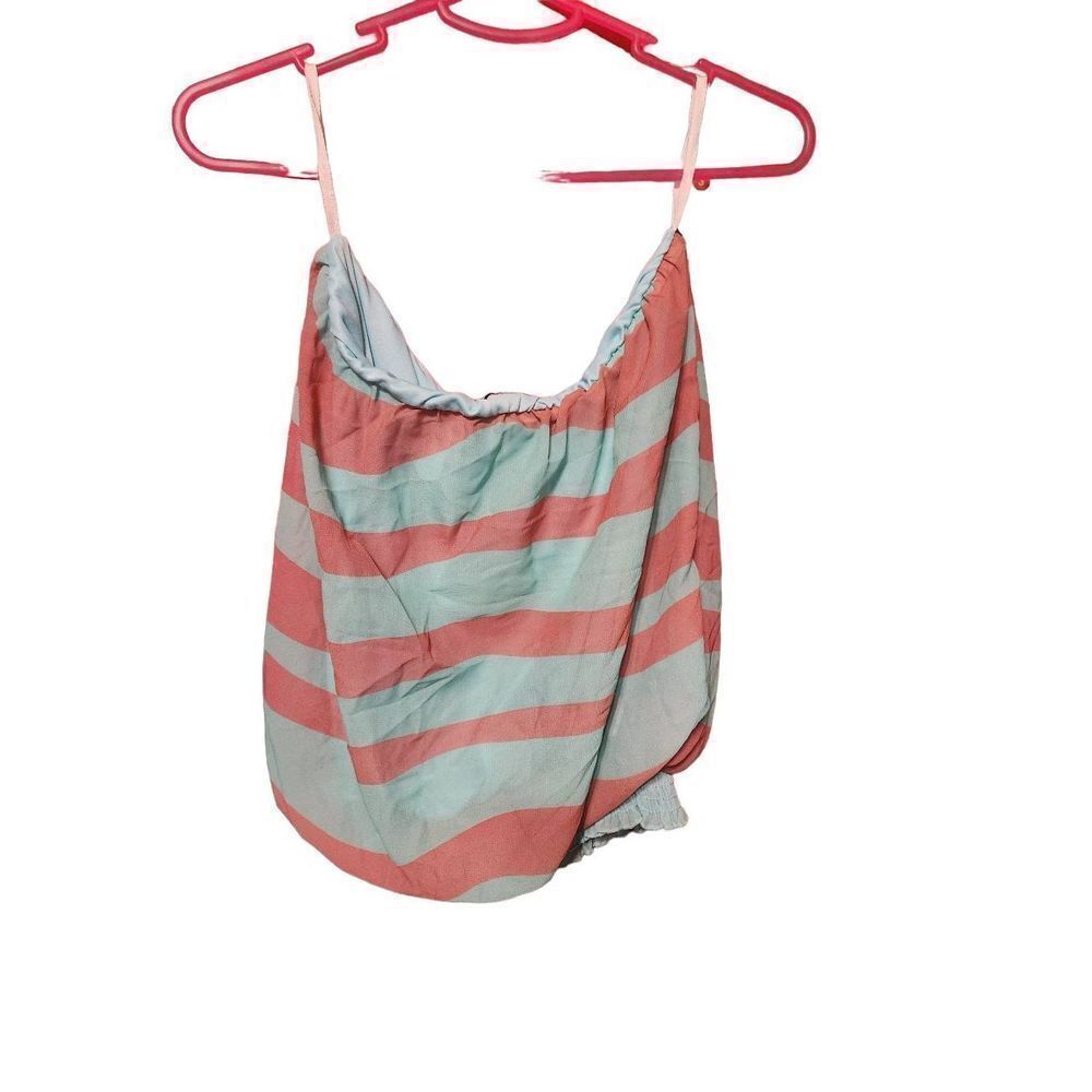 Blush L striped top pink and blue